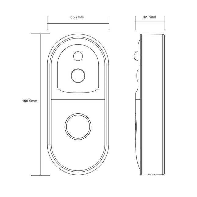 Smart Wifi Video Doorbell With Night Vision & Remote Monitoring - White