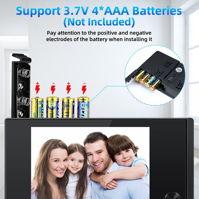 2.0Mp Digital Peephole Door Viewer With 3.5 Screen - Black