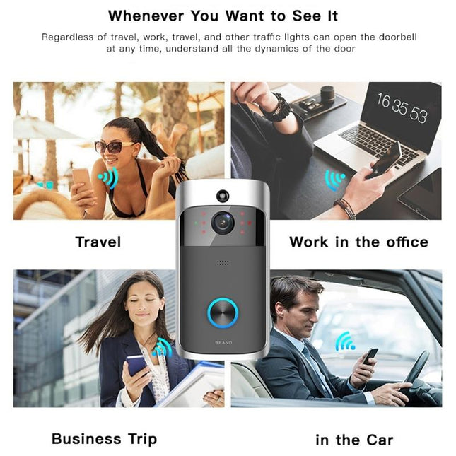 Smart Wifi Video Doorbell With Night Vision - Remote Monitoring