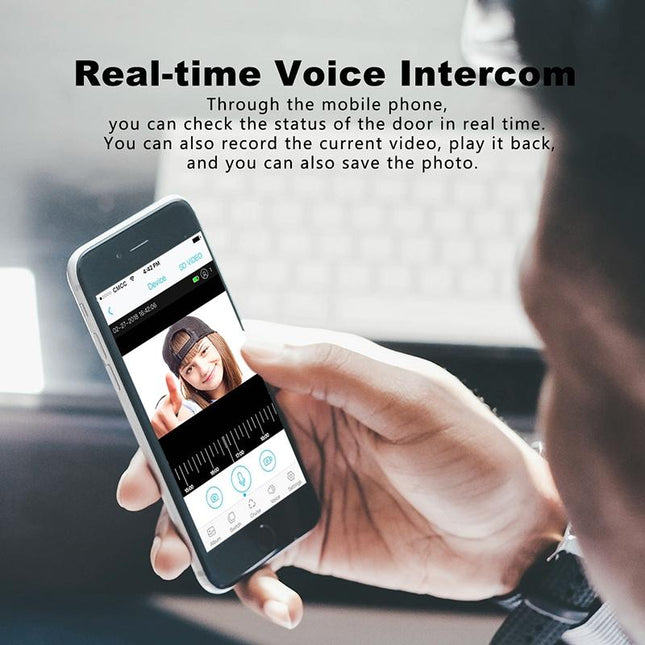 Smart Wifi Video Doorbell With Motion Detection & Two-Way Intercom - White