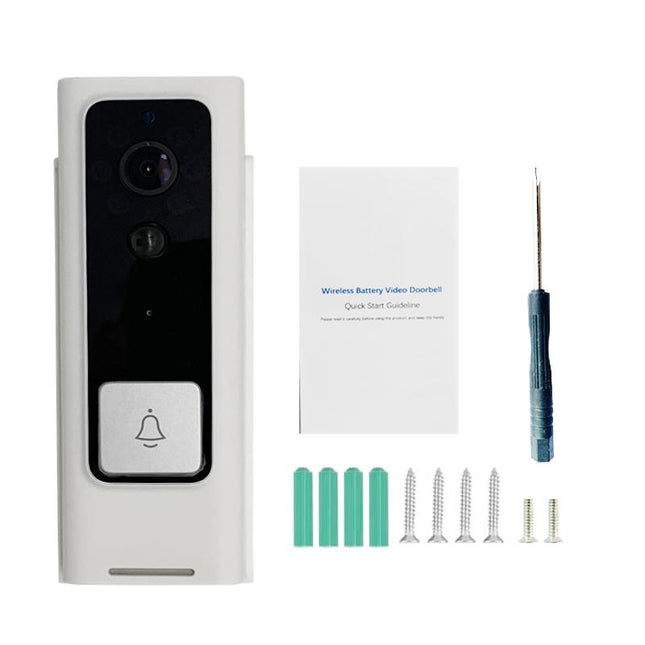 Smart Wifi Video Doorbell With Motion Detection & Two-Way Intercom - White