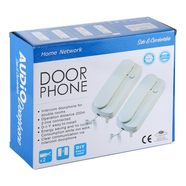 High-Definition Wired Intercom Doorphone - Two-Way Communication White