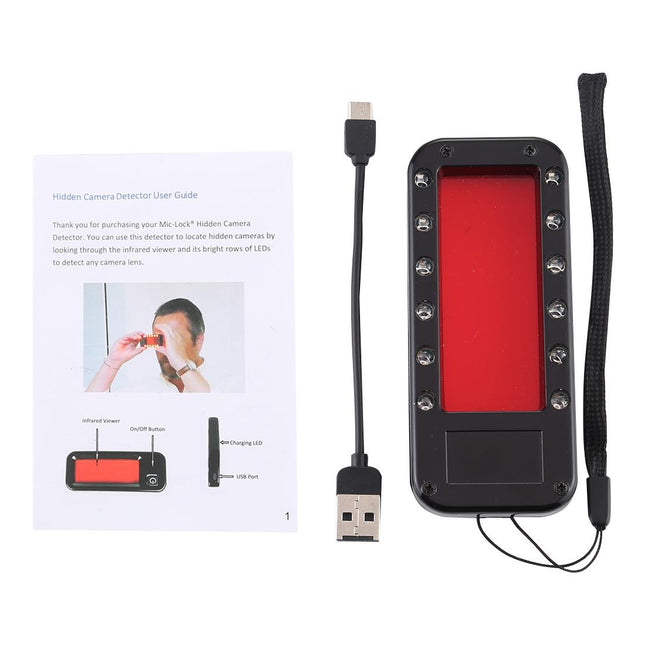 Infrared Lens Search Detector With Lanyard - Rectangular Shape