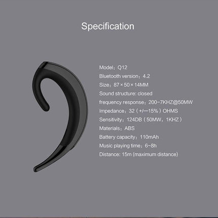 Wireless Bluetooth Earphone - Business Style Ear-Hanging